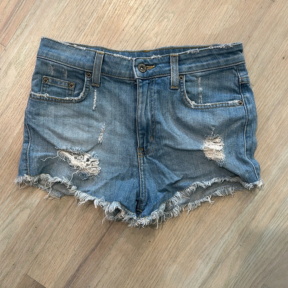 CARMAR Light Denim Distressed Shorts
